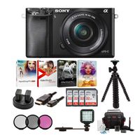 Sony Alpha a6000 Mirrorless Camera w/ 16-50mm Lens & Four 32GB SD Card Bundle