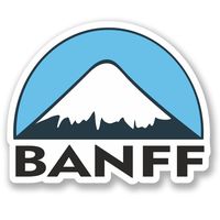 2 x 10cm/100mm Banff Ski Snowboard Vinyl Sticker Decal Laptop Travel Luggage Car iPad Sign Fun #5149
