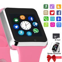 Smartwatch, Bluetooth Smart Watch Touch Screen Unlocked Mini Phone with Card Slot Make Call and Message Sleep Tracker with Pedometer Camera Music Play Compatible with Android iOS Phone Men Women