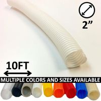 Electriduct 2" Split Wire Loom Tubing Polyethylene Flexible Conduit (2 Inch ID) - White - 10 Feet