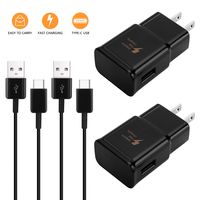 Adaptive Fast Wall Charger Adapter Compatible Samsung Galaxy S10 S9 S8 /Edge/Plus/Active,Note 9,Note 8,c9pro,LG G5 G6 G7 V20 V30 ThinQ Plus EP-TA with USB Type C to A Cable Cord