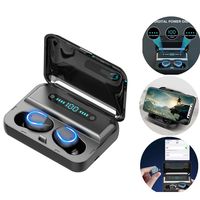 True Wireless Earbuds 5.0 Wireless Bluetooth Earbuds with Charging Display, IPX5 Waterproof TWS Stereo Headphones in-Ear Built-in Mic, 80H Playtime and Zero Pressure Wearing Black