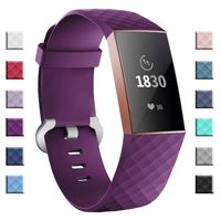 adepoy Compatible with Fitbit Charge 3 Bands for Women Men Large Small, Adjustable Replacement Wristbands for Fitbit Charge 3 and Fitbit Charge 3 SE, Purple, Small