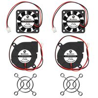 KeeYees 24V 3D Printer Brushless DC Cooling Fan 2 Pin Terminal 50mm x 50mm x 15mm 5015 and 40 x 40 x 10mm 4010 with Fan Protection Cover