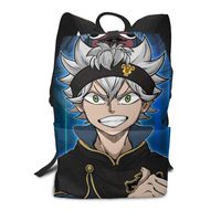 Zu Cu Cu Laptop Backpack for Women Men Black Anime Clover Back Pack for Girls Boys