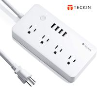 Smart Power Strip TECKIN WiFi Surge Protector Works with Alexa, Google Home 3.28ft Extension Cord 4 AC Outlets and 4 USB Ports Multi Plug Timer Schedule (Upgrade)