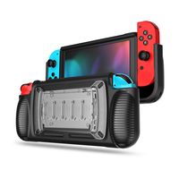 LEYUS Upgrade Grip Case for Nintendo Switch, Heavy Duty TPU Cases, Ergonomic Design Durable Protective Cover, With 7 Card Holder (Black)