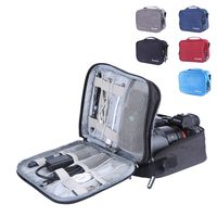 Double Layer Electronic Organizer Travel Universal Cable Organizer Electronics Accessories Cases for Cable, Charger, Phone, USB, SD Card, Black (Black)
