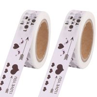 uxcell Heart Pattern Home Diary Book DIY Decor Adhesive Washi Paper Masking Tape 15mm x 10M 2 Pcs