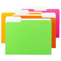 Smead File Folder, 1/3-Cut Tab, Letter Size, Assorted Neon Colors, 12 per Pack (11925)