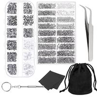 Selizo 1800Pcs Eyeglass Repair Kit with Glasses Screws and Eyeglass Nose Pads for Eyeglasses and Sunglasses