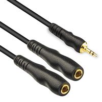 3.5mm to 1/4 TRS/TS Female Audio AUX Cable - EBXYA 1/4 Y Splitter Cord -1/8 Male to Quarter Female Y Adapter 3 Feet