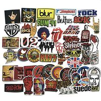 BOROLA 52pcs Not Random Rock and Roll Stickers for Bumper Guitar Phone Laptop Luggage Skateboard Bike Auto