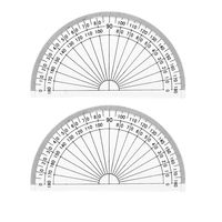 Leline's Plastic Protractor 180 Degree, Student Math Protractors 4 inches Long, Clear, Pack of 2