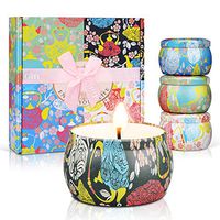 Scented Candles, Natural Soy Wax Aromatherapy Candle Smokeless Set with Reusable Travel Tin, Women Gift for Stress Relief and Relaxation (4.4 OZ / 4 Pack) (Gardenia, Jasmine, Lavender, French Vanilla)