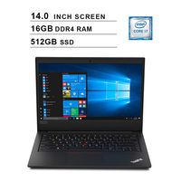 Lenovo ThinkPad E490 14 Inch FHD 1080P Business Laptop (Intel 4-Core i7-8565U up to 4.6 GHz, 16GB DDR4 RAM, 512GB SSD, Intel UHD 620, FP Reader, WiFi, Bluetooth, HDMI, Win10 Pro)