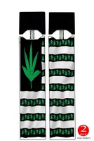 Vinyl Decal Stickers - Weed Flag 420 Green - Skin Wrap for Juul Vape (2 Pack)