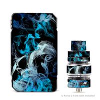 IT'S A SKIN Decal Vinyl Wrap for VooPoo Drag 2 V2 & UForce T2 Tank Vape Sticker Sleeve/Blue Green White Smoke