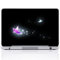 Meffort Inc 13 13.3 Inch Laptop Notebook Skin Sticker Cover Art Decal (Free Wrist pad) - Glowing Butterflies