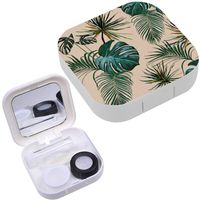 Portable Contact Lens Case Box Travel Kit Mirror + Bottle + Tweezers Container Holder [ Beautiful Floral Summer ]