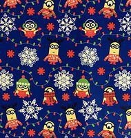 Despicable Me Minions Christmas Lights on Dark Blue Wrapping Paper Gift Wrap (3.33 Feet Wide - 40 Sq Feet)