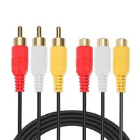 RCA AV Extension Cable - Premium Gold Plated 3 RCA Male to 3 RCA Female Audio Video Extension Cable 3RCA Male to Female Audio Composite Extension Video Cable DVD CD AV TV (1.6FT)
