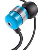GOgroove Earbud Headphones with Deep Bass & Comfortable Ear Gel Tips (Blue) - In Ear Earphones Featuring Noise Isolating Design, Durable Alloy Driver Housing, & Ergonomic Angled Stay-In Fit