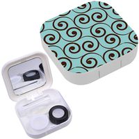 Portable Contact Lens Case Box Travel Kit Mirror + Bottle + Tweezers Container Holder [ Pattern Design ]