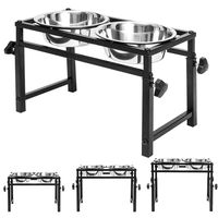SCENEREAL Adjustable Raised Pet Bowls - for Dogs and Cats - Elevated Stainless Steel Pet Feeder with 2 Bowls, Available in 16 inch, 11.8 inch, 6 inch for Small Medium Large Dogs