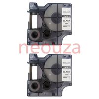 NEOUZA 2PK Compatible for DYMO D1 Standard Label Tape 1/4" x 23' 6mm x 7m (Black on White 43613)