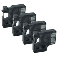 QPMY 4 Pack Compatible for 1805441 DYMO Rhino Industrial IND Permanent Polyester Label Tape Black on Metallic Width 1/4" Length 18'