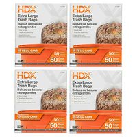 50 gal. Extra Large Clear Trash Bags (50-Count) (4 pack)
