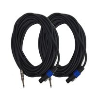 Seismic Audio - SASPT14-50 (2 Pack) - 50 Foot Speakon to 1/4" PA DJ Speaker Cable - 2 Conductor - 14 Guage