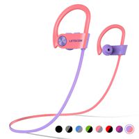 LETSCOM Bluetooth Headphones IPX7 Waterproof, Wireless Sport Earphones, HiFi Bass Stereo Sweatproof Earbuds W/Mic, Noise Cancelling Headset for Workout, Running, Gym, 8 Hours Play time