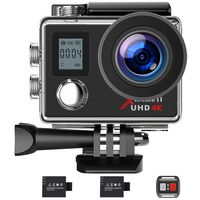 Campark Action Camera 4K WiFi Ultra HD Sports Cam Underwater Waterproof 30M 170°Wide-Angle Lens with Remote Control 2 Recharge Batteries and Mounting Accessories Kit