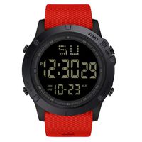 Sports Watch,Hot Sale! Fashion Men LED Digital Date Military Sport Rubber Quartz Watch Alarm Waterproof(Red)