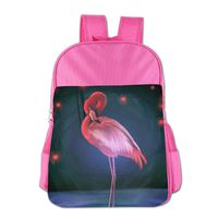 Lightweight Animal Bookbag Pink Flamingo Kids Backpack Outdoor Daypack