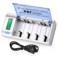 EBL Smart Battery Charger for C D AA AAA 9V Ni-MH Ni-CD Rechargeable Batteries with Discharge Function & LCD Display