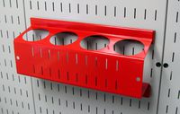 Wall Control Pegboard Spray Can Holder Bracket and Aerosol Can Organizer for Wall Control Pegboard and Slotted Tool Board - Red