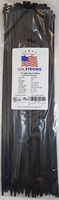 Cable Ties. Standard Duty 14.6 Inch Premium Nylon Wire Management Zip-Ties. 50 LB Tensile Strength. USA Strong Cable Ties (100 Pack, UV Black)