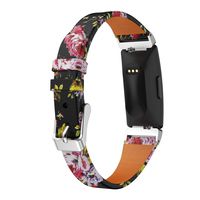 TeaBoy Leather Bands Compatible with Fitbit Inspire/Inspire HR, Replacement Sport Floral Printed Accessories Bracelet Wristbands Inspire HR Strap Compatible with Fitbit Inspire/Inspire HR