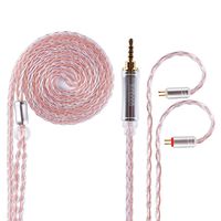 4 Pole 2.5mm Balanced Upgrade HiFi Earphone Cable, 8 Core Silver Plated OFC Audio Wire Braided Detachable 2 Pin Cable for AS10 ZS10 AS06 ZS6 ZST ZSR TRN V80 RevoNext QT2 QT5 (2 Pin, 2.5mm Plug)