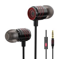 Full Metal Ear Buds Noise Isolating Earbuds with Microphone,Wired Earbuds with Mic,Fits All 3.5mm Jack Device,Black