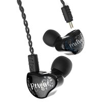 RevoNext RX8S in Ear Monitor,Noise-Isolating in Ear Headphones 1DD+2BA Hybrid Balance Armature with Dynamic Triple Driver HiFi Headphones with 2 Pins Detachable Cable and A Silicone Case(Black)
