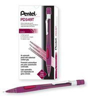 Pentel Quicker Clicker Automatic Pencil, 0.9mm Lead Size, Transparent Red Barrel, Box of 12 (PD349TB)