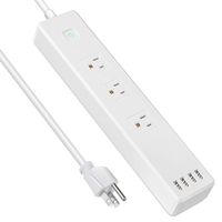 Etekcity 3-Outlet Surge Protector Power Strip with 4 USB Charging Ports, 5610 Joules,6 Ft Long Cord & Mounting Holes, ETL Listed & FCC Certified, White (Upgrade Version)