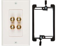 Buyer's Point Two Speaker Wall Plate, Premium Quality Gold Plated Copper Banana Binding Post Coupler Type, with Single Gang Low Voltage Mounting Bracket Device