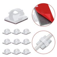 JIRVY Self Adhesive Cable Clips Black Management Wire Clip Cord Holder 100 Pack (White)