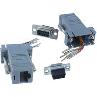 HIOTECH 10 PCS DB9 Pin Female to RJ45 Female 8P8C Modular Adapter Modem Connector Plug Kit - Light Blue