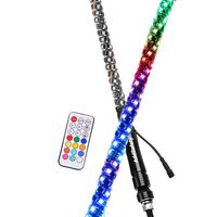AddSafety 2FT RF Remote Control LED Whips Light With Dacning/Chasing Light with American Flag For Off- Road Vehicle ATV UTV RZR Jeep Trucks Dunes